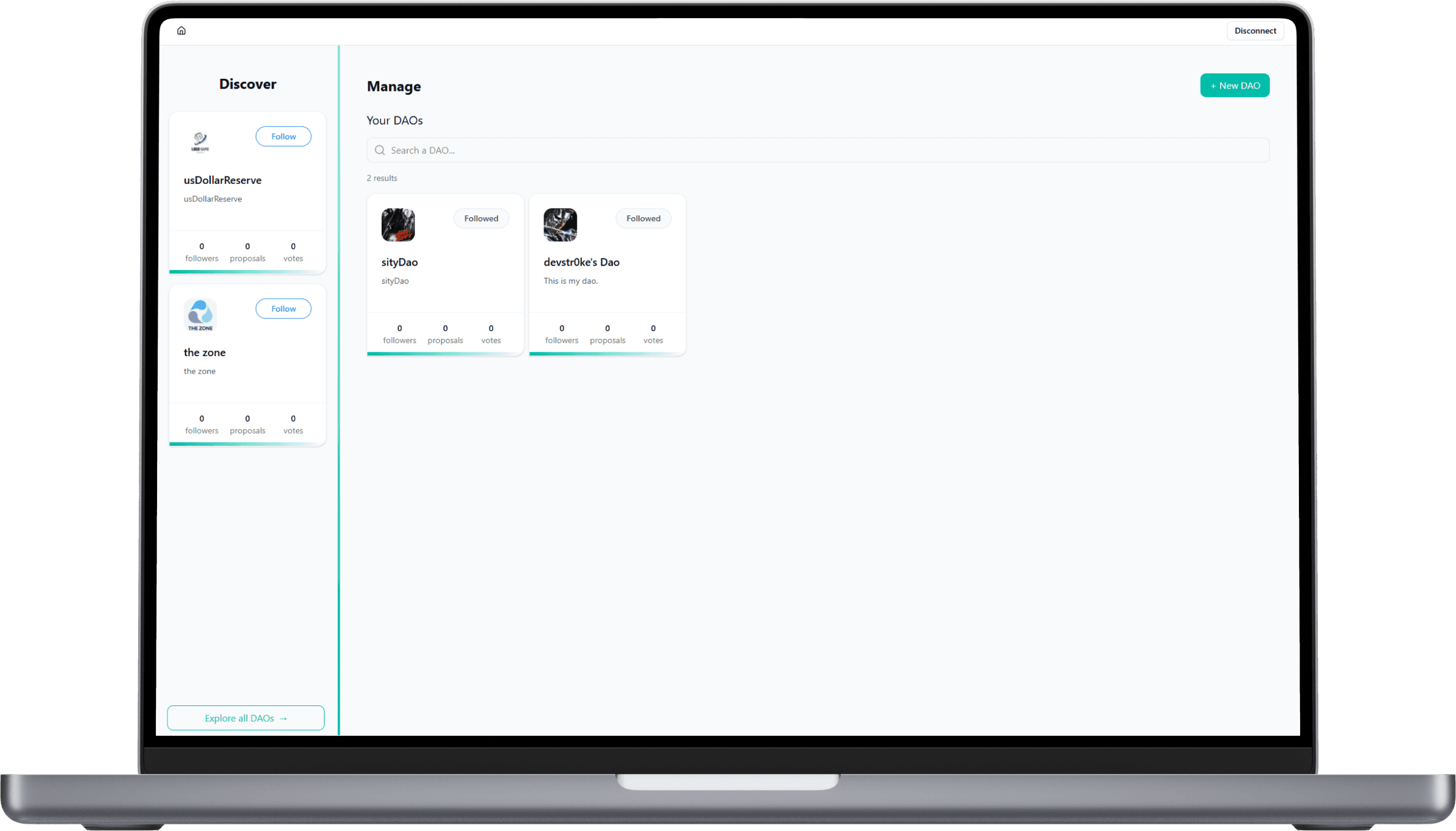 Account Tech DAO mac preview