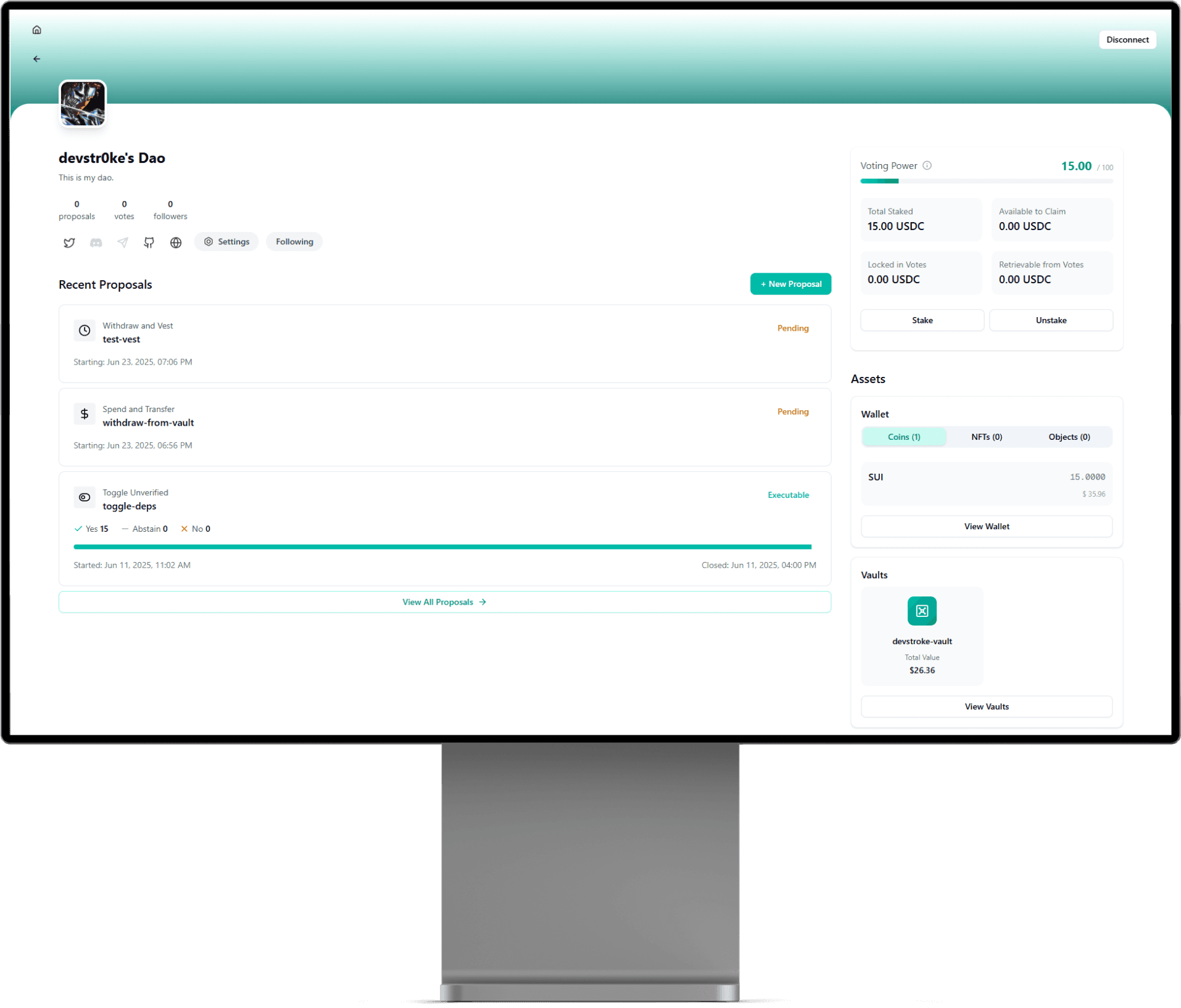 Account Tech DAO mac preview