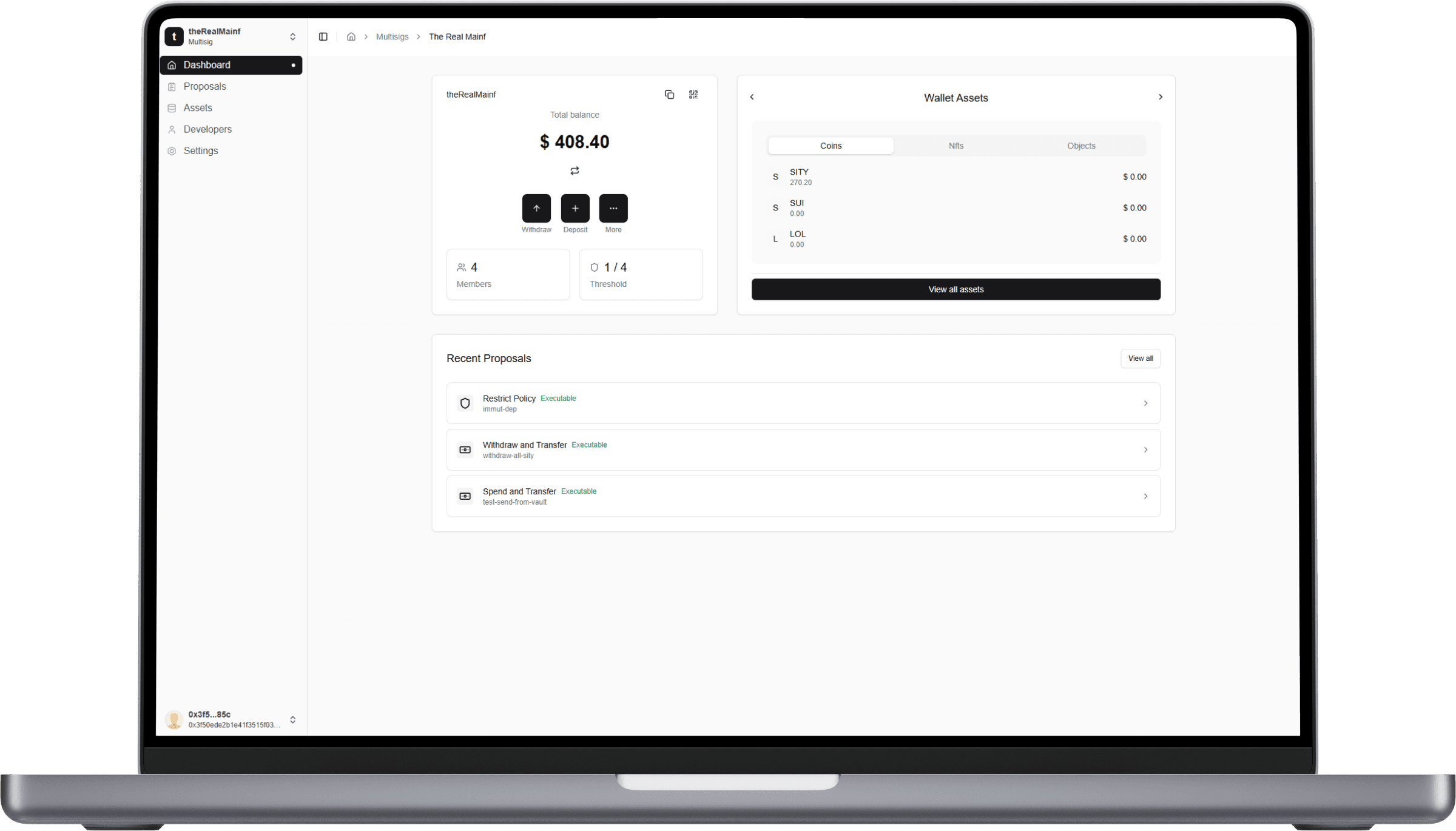 Account Tech Multisig mac preview