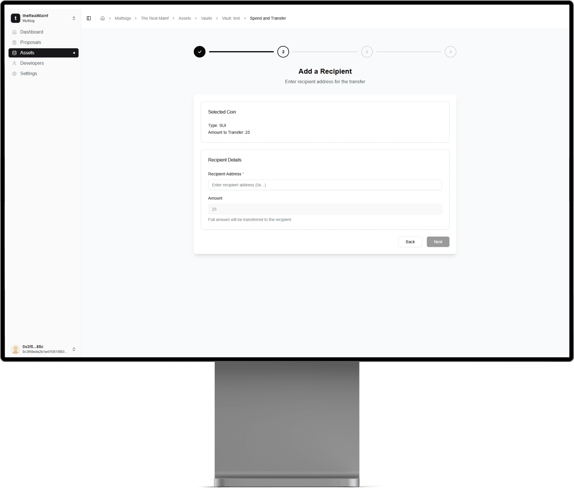 Account Tech Multisig mac preview