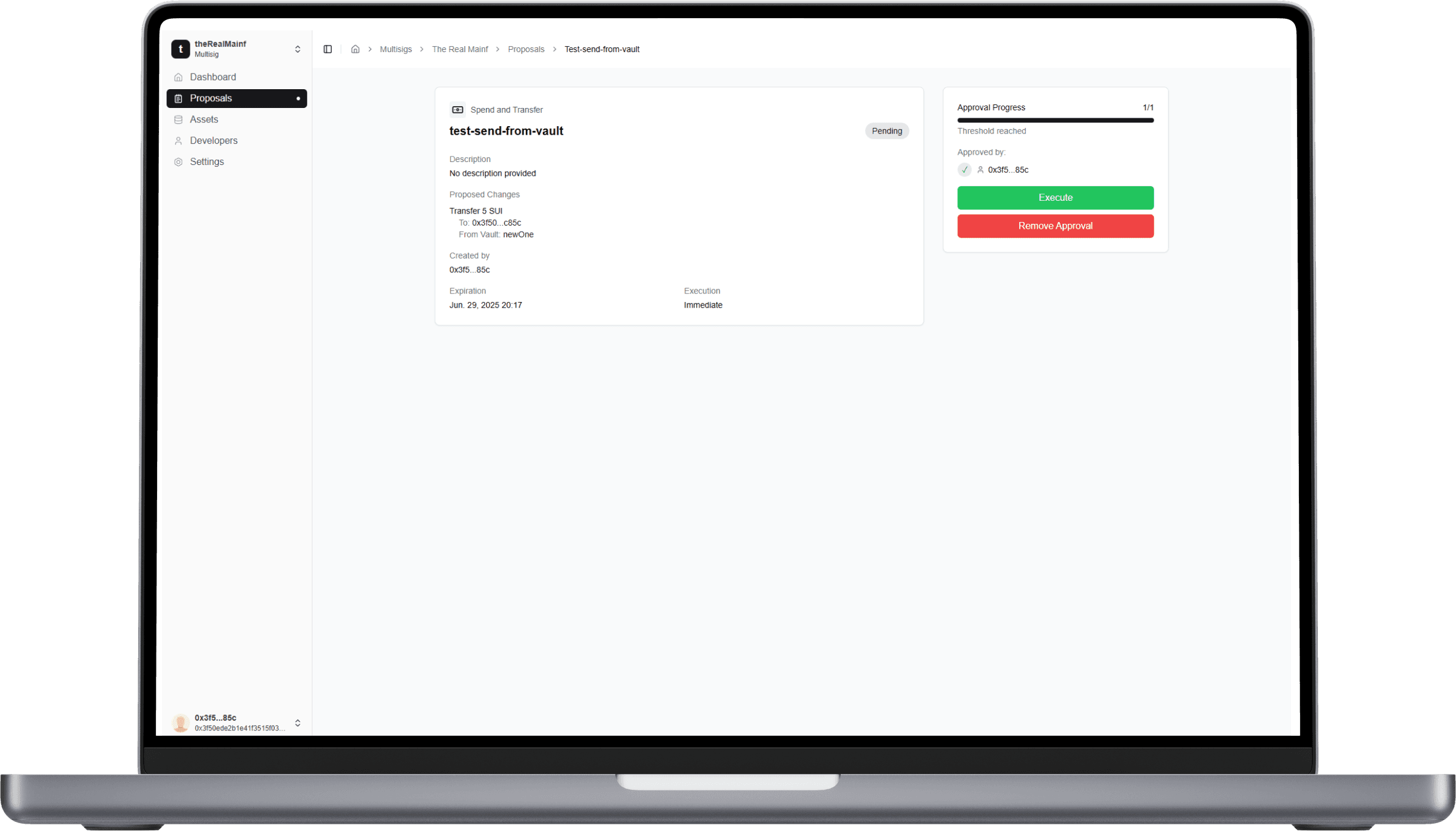 Account Tech Multisig mac preview 3